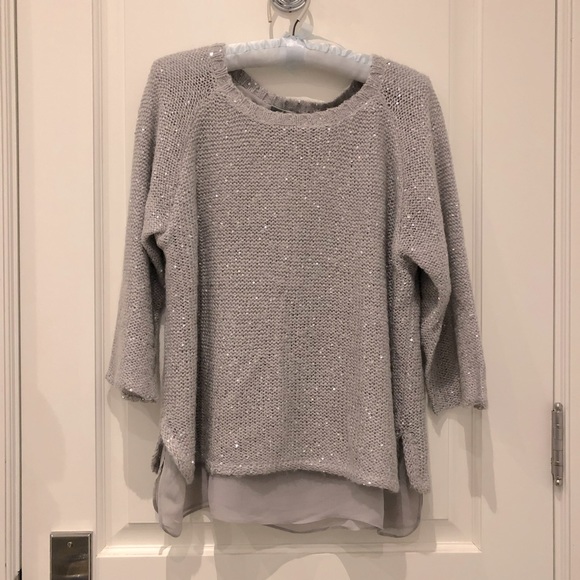 Sequin Layered Pullover Sweater - Like New - Picture 2 of 10